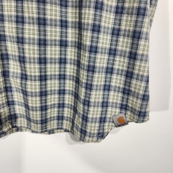 Carhartt Short Sleeve Plaid Button Down Shirt Mens XL Relax Fit - Picture 4 of 9